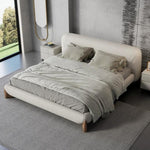 Load image into Gallery viewer, JOY Home Light Luxury Fleece Fabric Wrap Bed Frame for Bedroom Without Mattress