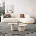 Load image into Gallery viewer, AAH Home Fleece Fabric Overstuffed Multifunction Arc-shaped Sofa set for Livingroom Office AAH HOME