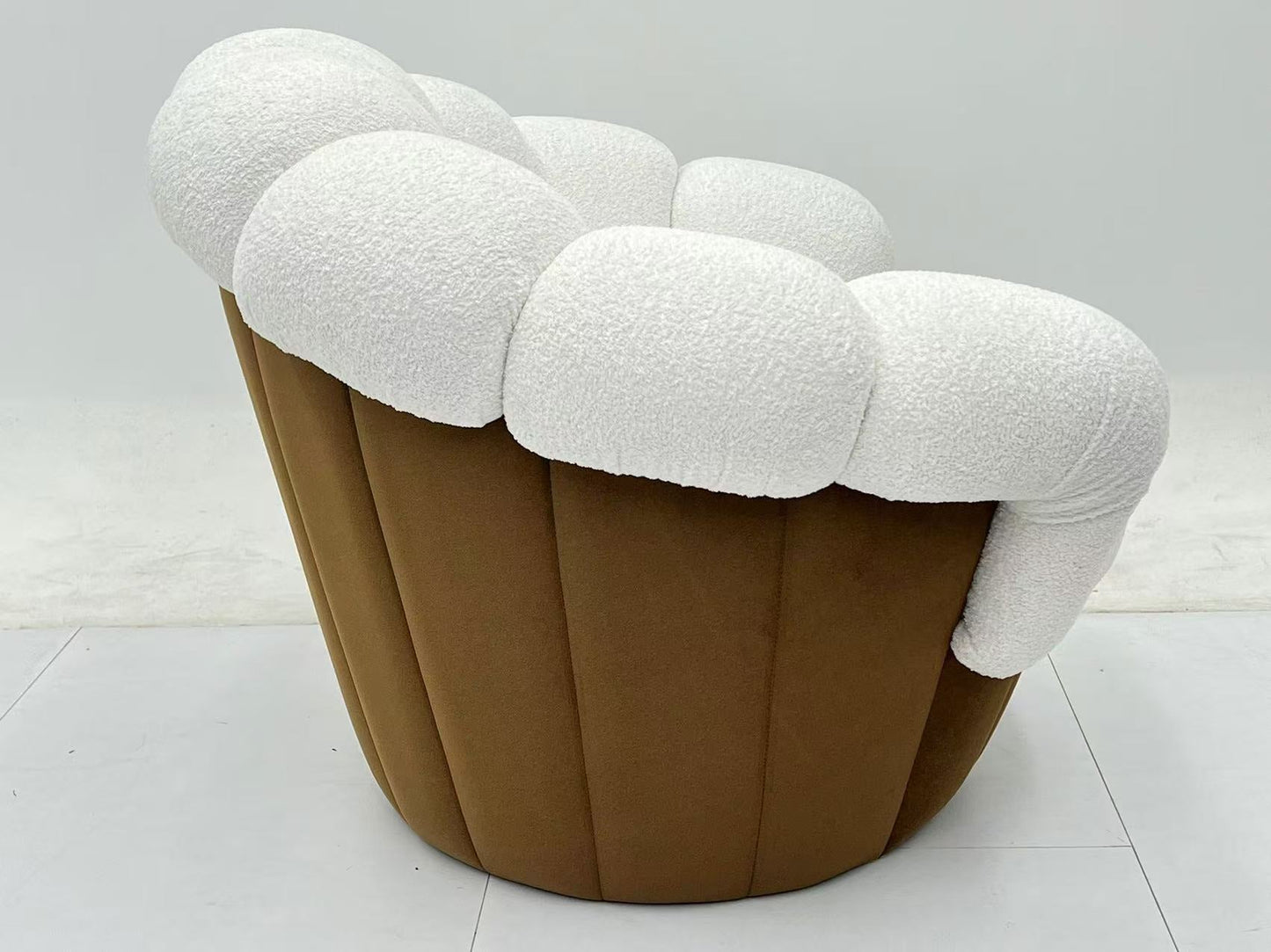 JOY HOME Cream Cloud Curved Sofa for Modern Homes