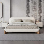 Load image into Gallery viewer, JOY Home Light Luxury Fleece Fabric Wrap Bed Frame for Bedroom Without Mattress