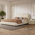 Load image into Gallery viewer, JOY Home Light Luxury Fleece Fabric Wrap Bed Frame for Bedroom Without Mattress