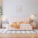 Load image into Gallery viewer, JOY Home Light Luxury Fleece Fabric Wrap Bed Frame for Bedroom Without Mattress