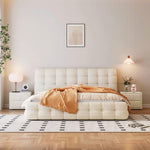 Load image into Gallery viewer, JOY Home Light Luxury Fleece Fabric Wrap Bed Frame for Bedroom Without Mattress