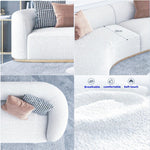 Load image into Gallery viewer, AAH Home Fleece Fabric Overstuffed Multifunction Arc-shaped Sofa set for Livingroom Office AAH HOME