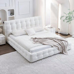 Load image into Gallery viewer, JOY Home Light Luxury Fleece Fabric Wrap Bed Frame for Bedroom Without Mattress