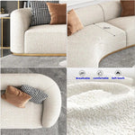 Load image into Gallery viewer, AAH Home Fleece Fabric Overstuffed Multifunction Arc-shaped Sofa set for Livingroom Office AAH HOME
