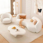 Load image into Gallery viewer, AAH Home Fleece Fabric Overstuffed Multifunction Arc-shaped Sofa set for Livingroom Office AAH HOME