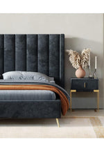 Load image into Gallery viewer, AAH Home Bed Frame Modern Velvet King Queen Size for bedroom Without Mattress AAH HOME