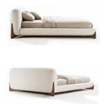 Load image into Gallery viewer, JOY Home Light Luxury Fleece Fabric Wrap Bed Frame for Bedroom Without Mattress