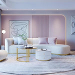 Load image into Gallery viewer, AAH Home Fleece Fabric Overstuffed Multifunction Arc-shaped Sofa set for Livingroom Office AAH HOME