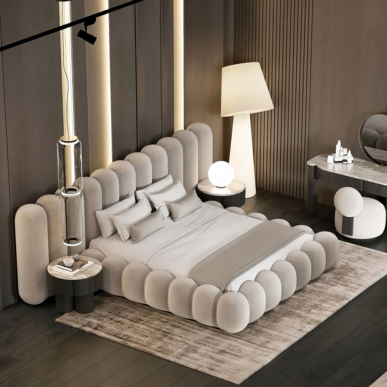 Thick Velvet Bed Frame | Extra-Padded Luxury King & Queen