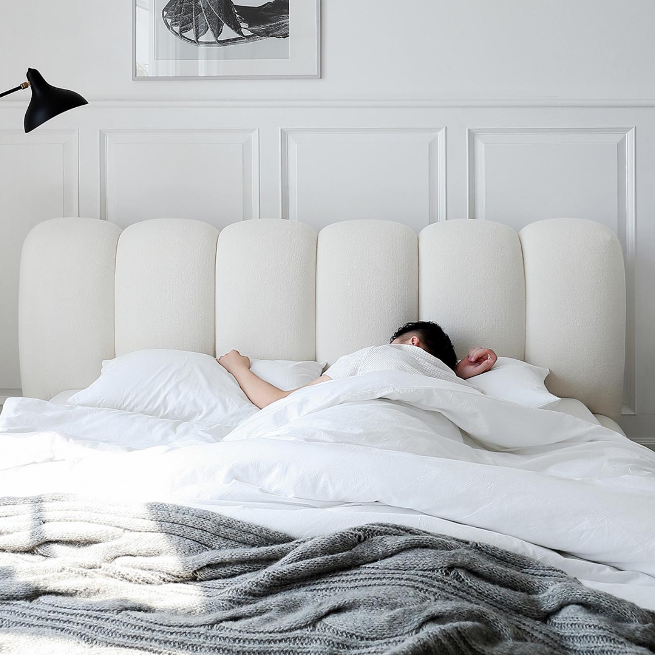 JOY Home Bed Frame Modern Velvet King Queen Size for bedroom Without Mattress