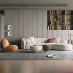 Load image into Gallery viewer, AAH Home Fleece Fabric Overstuffed Multifunction Arc-shaped Sofa set for Livingroom Office AAH HOME