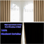 Load image into Gallery viewer, 2 Panels 100% Blackout Curtains for Living Room Thermal Insulated Bedroom Darkening Drapes for Basics Room Window