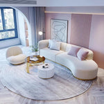 Load image into Gallery viewer, AAH Home Fleece Fabric Overstuffed Multifunction Arc-shaped Sofa set for Livingroom Office AAH HOME