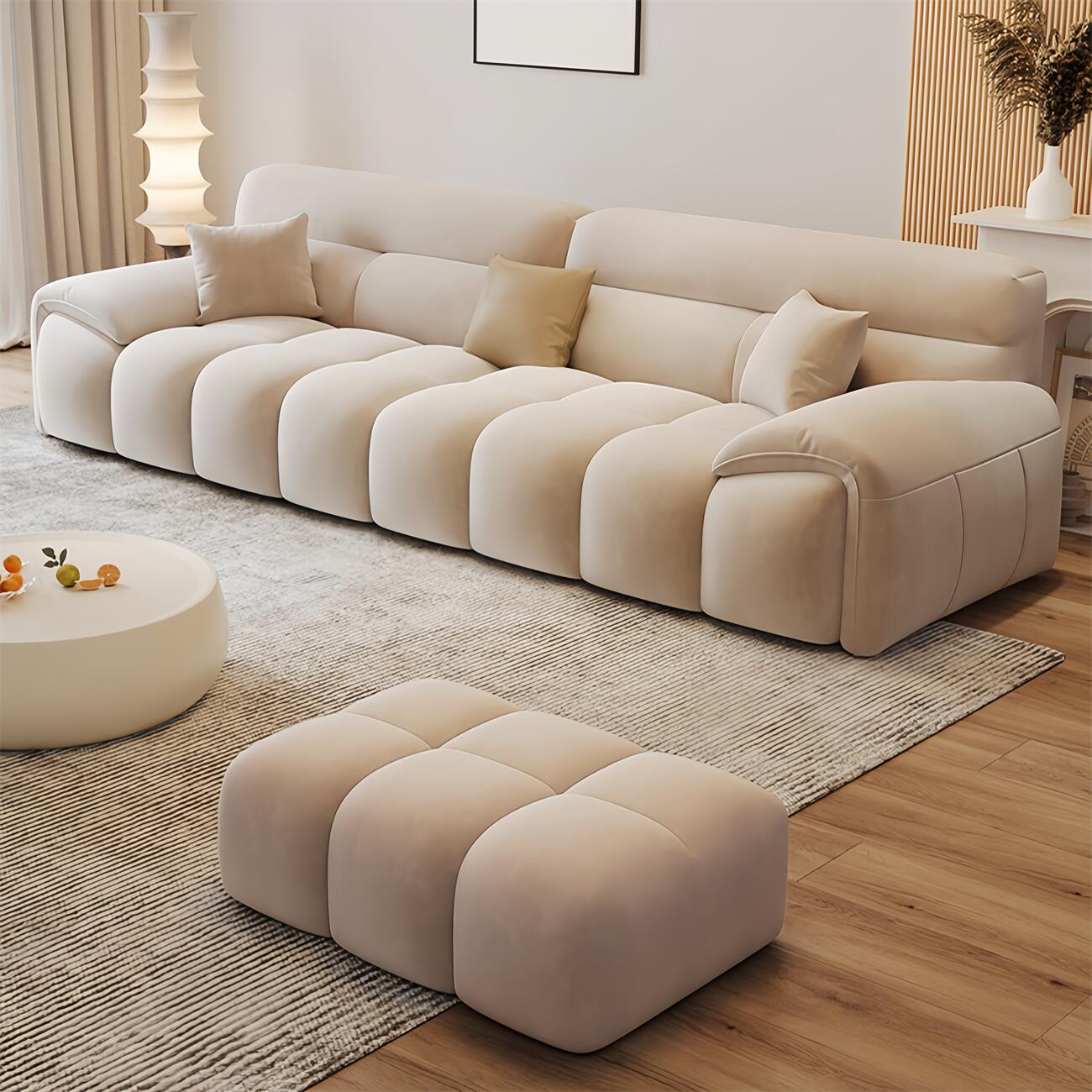 JOY Home Light Luxury Fabric Cloud Shaped Sofa set for Livingroom