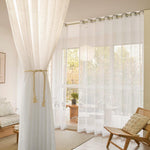 Load image into Gallery viewer, 2 Panels Sheer Color Chiffon Tulle Light Window Textile Curtains Drapes for Bedroom Livingroom