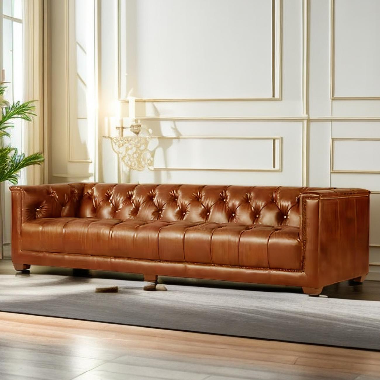 Modern PU Leather Sofa | Easy-Clean Brown 1-3 Seater for Office & Home