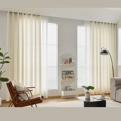 JOY HOME Curtains: 2 Panels Sheer Color Chiffon Tulle Light Window Textile Curtains Drapes for
