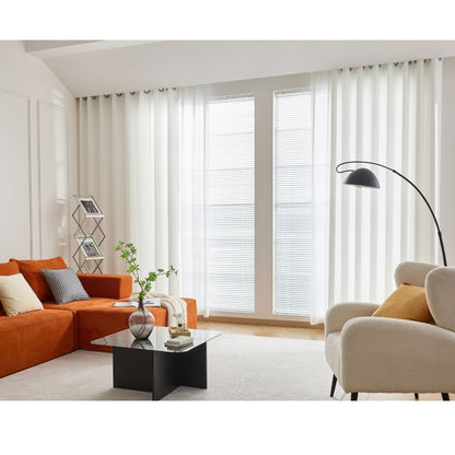 JOY HOME Curtains: 2 Panels Sheer Color Chiffon Tulle Light Window Textile Curtains Drapes for