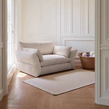JOY HOME Wood White Cloud Sofa