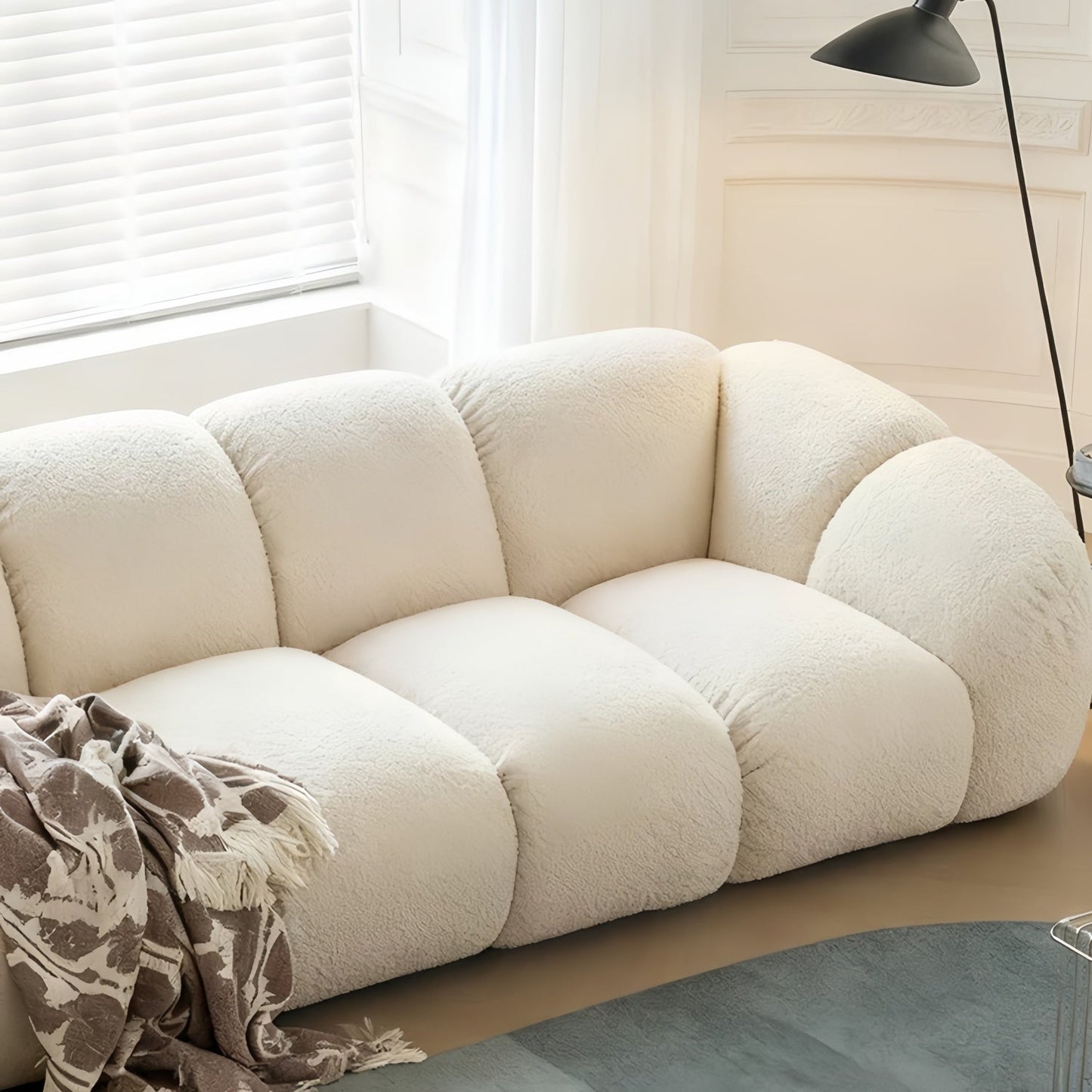 JOY HOME Sofa — Wood / White / Cloud
