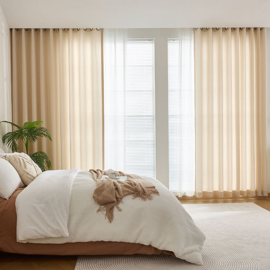 JOY HOME Curtains: 2 Panels Sheer Color Chiffon Tulle Light Window Textile Curtains Drapes for