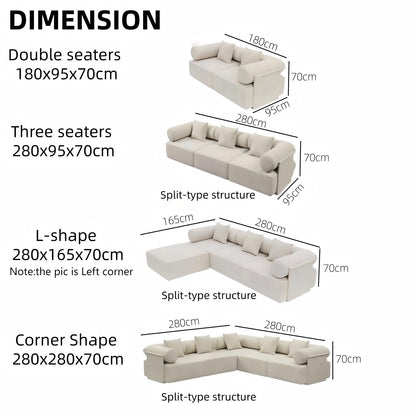 JOY HOME Sofa — Wood / White / Natural