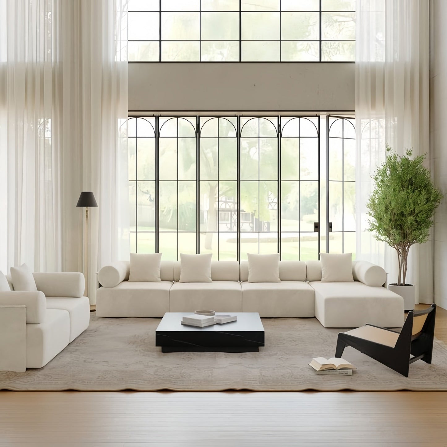 JOY HOME Sofa — Wood / White / Natural