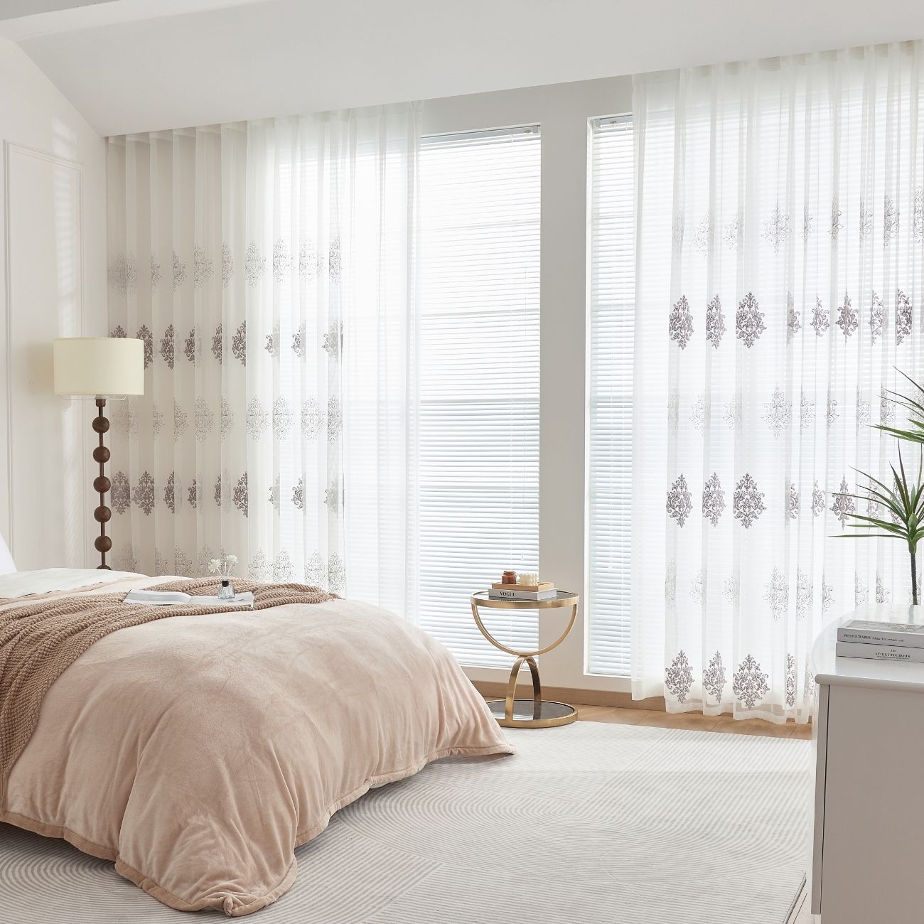 JOY HOME Curtains: 2 Panels Sheer Color Chiffon Tulle Light Window Textile Curtains Drapes for