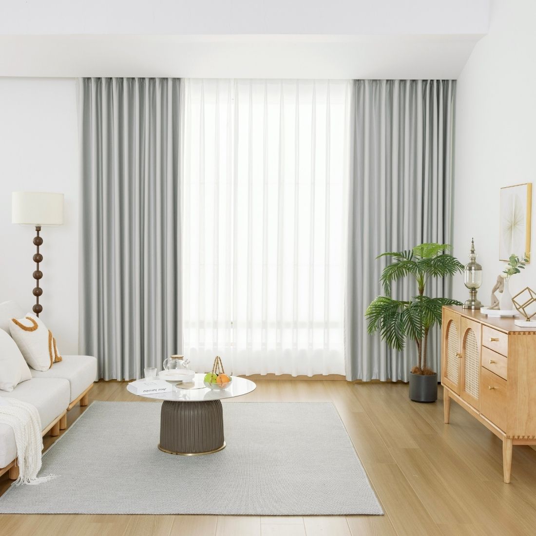 JOY HOME Curtains: 2 Panels 100% Blackout Curtains for Living Room Thermal Insulated Bedroom Da