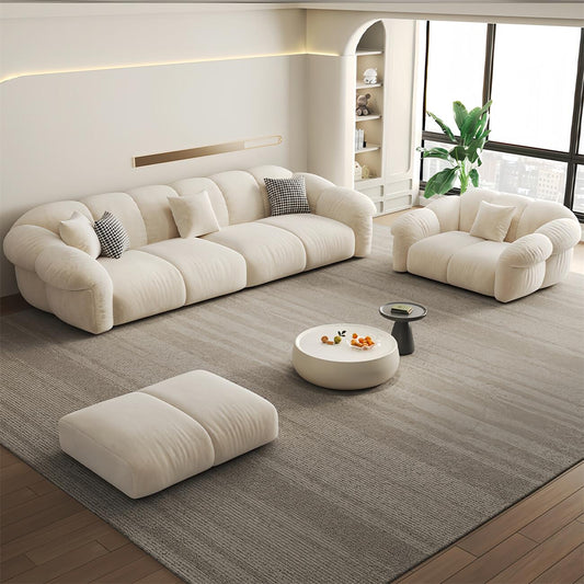 JOY Home Light Luxury Fabric Cloud Shaped Sofa set for Livingroom