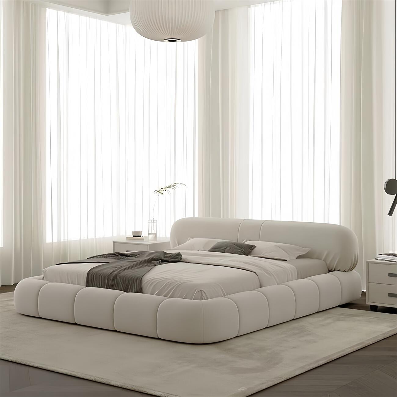 JOY HOME Bed: Bed Frame Modern Velvet King Queen Size for bedroom Without Mattress in Dubai sho