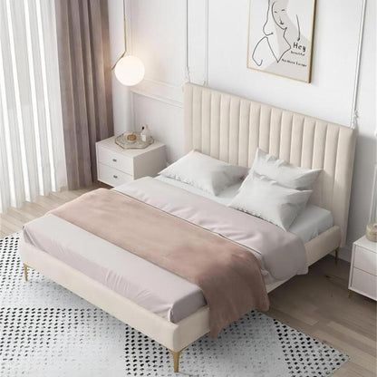 JOY HOME Bed: Bed Frame Modern King Queen Size for bedroom Without Mattress in Dubai showroom