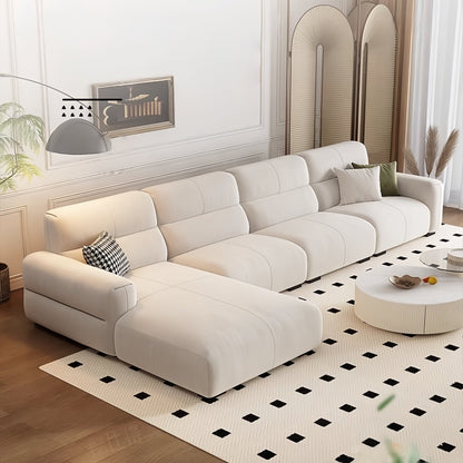 JOY HOME Wood Beige Sectional Sofa for Modern Homes