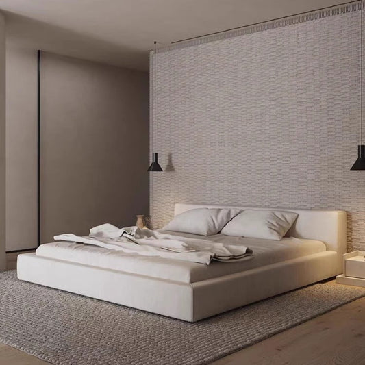 JOY HOME Linen Wood Natural Bed