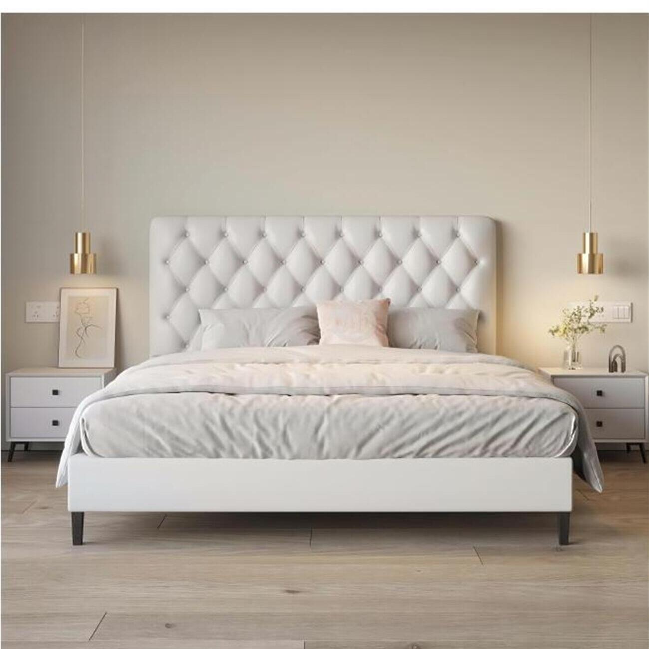 JOY HOME Bed: Bed Frame Modern King Queen Size for bedroom Without Mattress in Dubai showroom