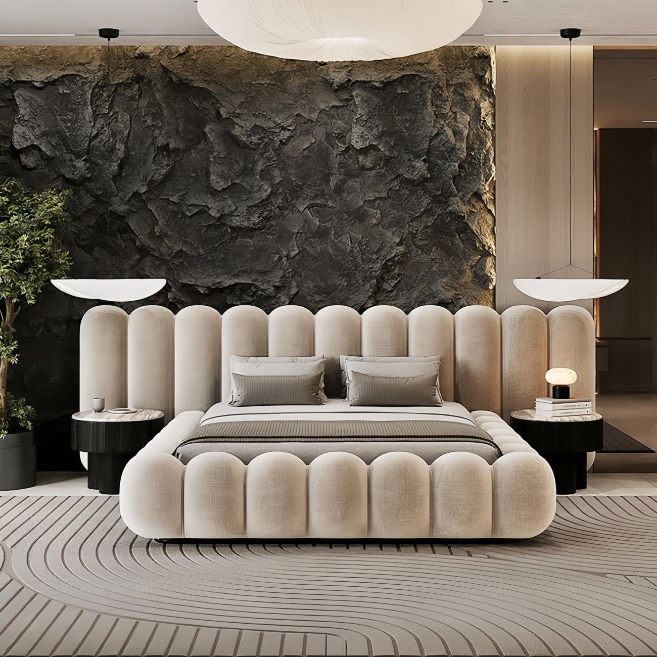 Thick Velvet Bed Frame | Extra-Padded Luxury King & Queen
