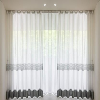 JOY HOME Curtains: 2 Panels Sheer Color Chiffon Tulle Light Window Textile Curtains Drapes for