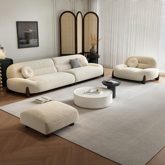 JOY HOME Sofa: Light Luxury Fabric Cloud Shaped Sofa set for Livingroom in Dubai showroom