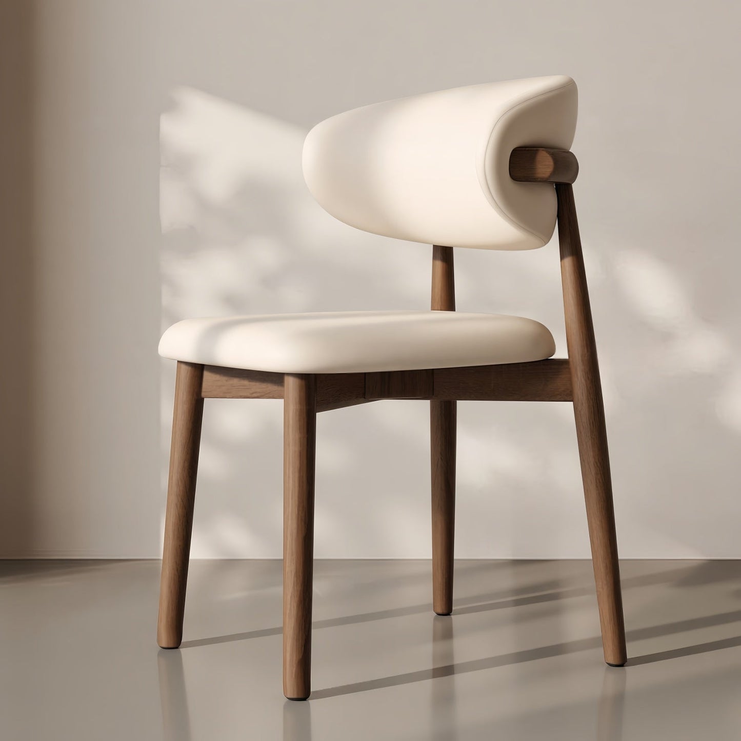 JOY HOME Linen Walnut Wood Chair