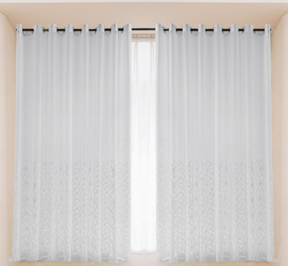 Minimalist Sheer Curtains 2 Panels | Grey & White Options