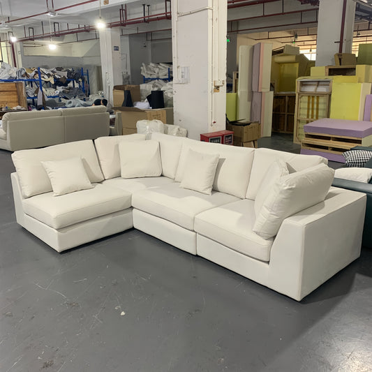 JOY HOME Sofa: Light Luxury Linen Fabric Tofu-block Shaped Sofa set for Livingroom in Dubai sho
