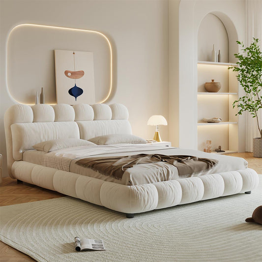 JOY HOME Bed: Bed Frame Modern Velvet King Queen Size for bedroom Without Mattress in Dubai sho