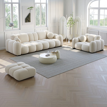 JOY HOME Sofa: Light Luxury Fabric Cloud Shaped Sofa set for Livingroom in Dubai showroom
