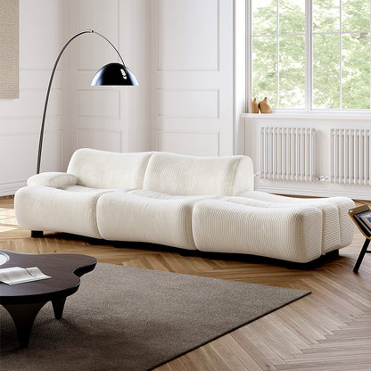 JOY HOME Sofa: Light Luxury Fabric Cloud Shaped Sofa set for Livingroom in Dubai showroom