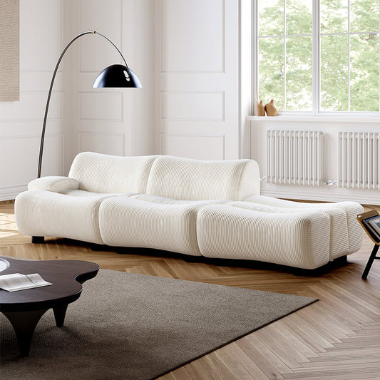 JOY HOME Sofa: Light Luxury Fabric Cloud Shaped Sofa set for Livingroom in Dubai showroom