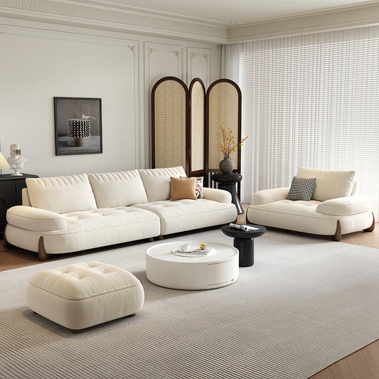JOY HOME Sofa: Light Luxury Fabric Cloud Shaped Sofa set for Livingroom in Dubai showroom