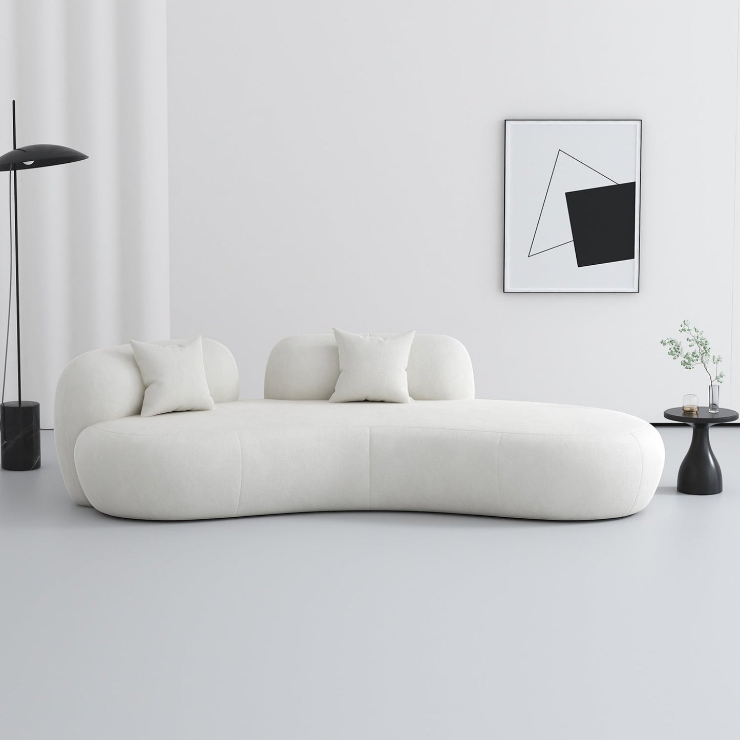 JOY HOME Wood White Cloud Sofa