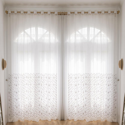 Minimalist Sheer Curtains 2 Panels | Grey & White Options